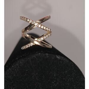 3 for $20 - Rose Gold Tone Criss Cross "X" Ring Size 5 Pinky Ring Unique Cute